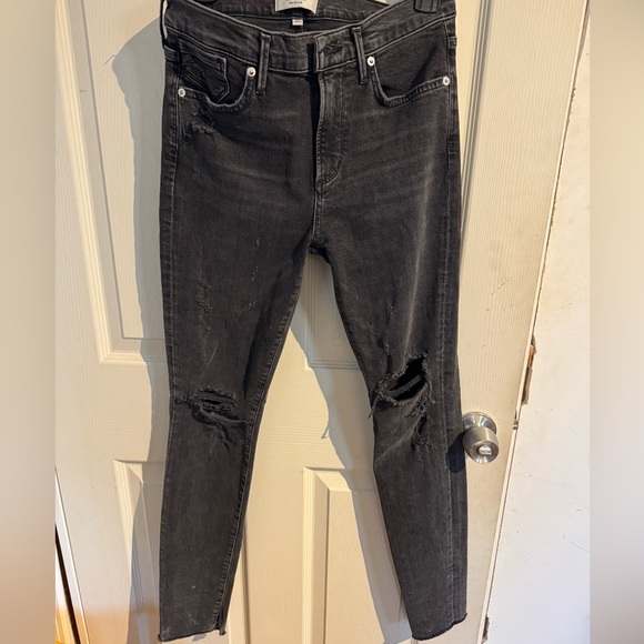 Agolde Pinch Waist Skinny Jeans Grey High Rise Stretch Denim Womens Size 27 B467 - Picture 3 of 16